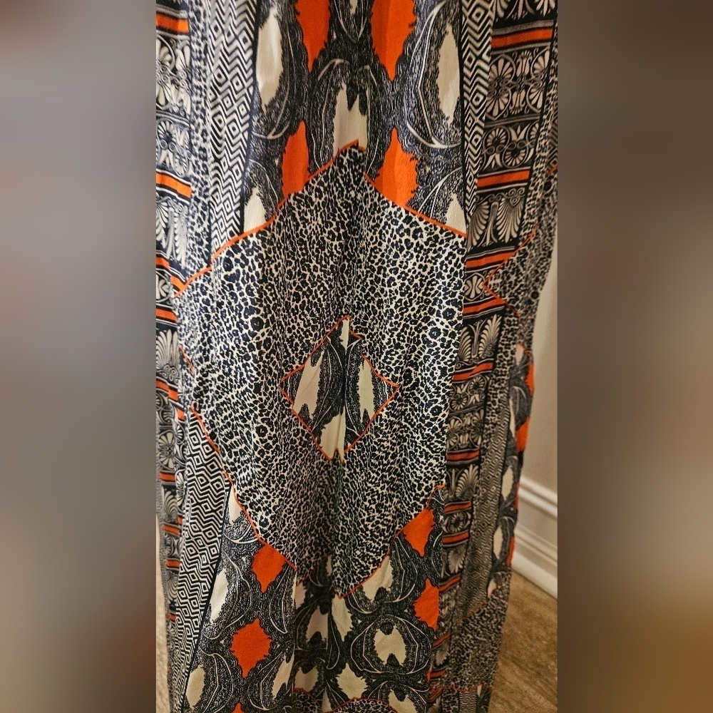 Gypsy 05 Silk Printed Maxi Dress Boho Triangle Top Small - Picture 9 of 13